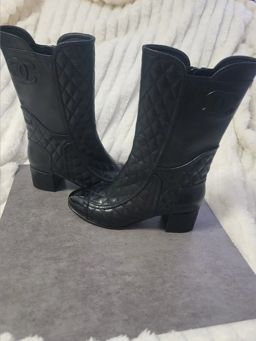 CHANEL leather ankle